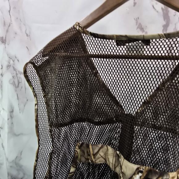 WFS Vest Mens XL Camo Burly Camo Tan Woodland Element Hunting Game Bag Mesh - Picture 6 of 11